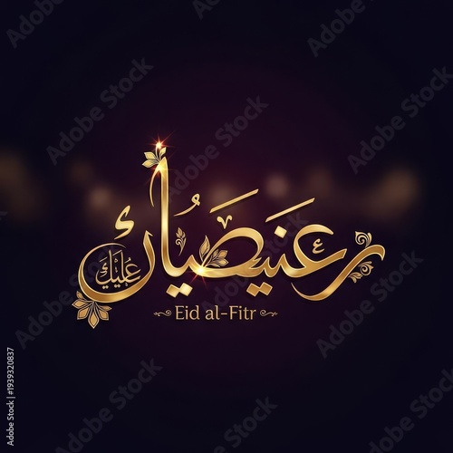 Elegant calligraphy design for Eid al-Fitr celebration  
