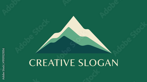 A modern mountain logo showcasing layered peaks, conveying stability and creativity, perfect for companies wanting to evoke resilience and inspiration through branding.