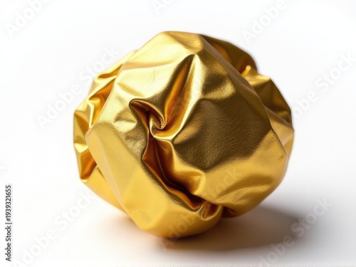 A crumbled paper ball on a white surface