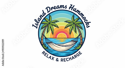 Tropical Island Dreams Hammock Relaxation and Rejuvenation Scene.
