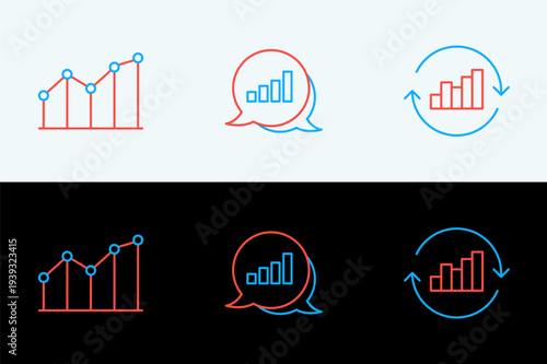 Set line Pie chart infographic, and icon. Vector