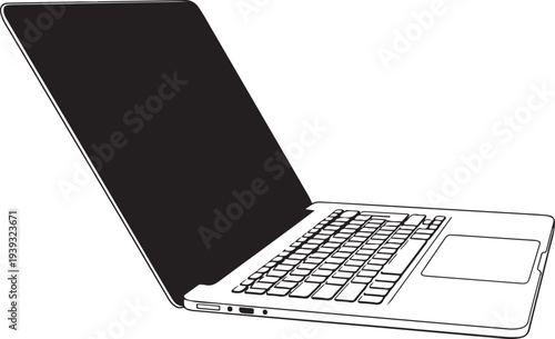 Vector illustration of a laptop computer