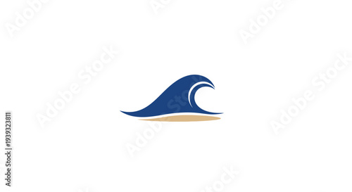 Stylized ocean wave logo design element.
