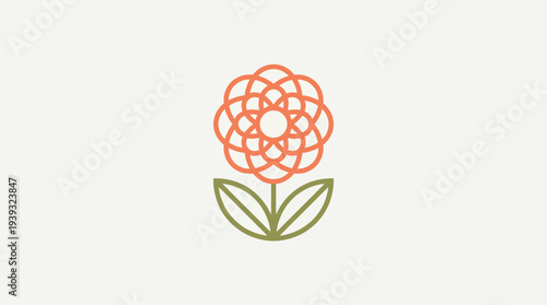 A beautiful flower graphic, featuring an intricate overlapping design, showcasing artistry and elegance in a modern minimalist style, perfect for nature-related themes.