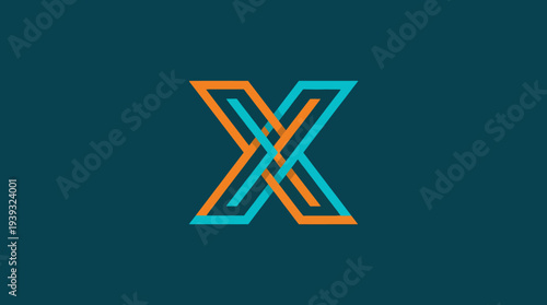 This stylish intertwined letter logo symbolizes connectivity and collaboration, showcasing a modern aesthetic through its balanced and engaging forms in vibrant colors.