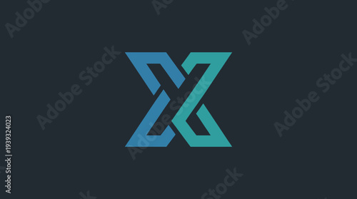 An eye-catching logo design featuring an 'X', designed with blue and green gradient colors, symbolizing technology and innovation in modern branding.