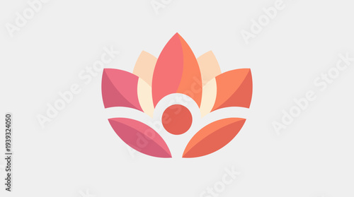 A beautifully crafted floral logo design that utilizes a warm palette of pink and orange tones, representing growth and creativity in branding.