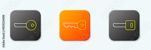 Set line Key, and icon. Vector