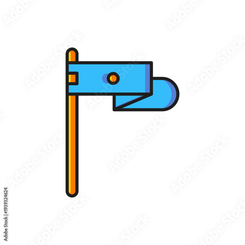 Color Medieval flag icon isolated on white background. Country, state, or territory ruled by a king or queen. Flat filled outline style with shadow. Vector