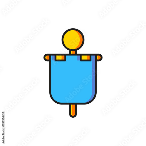 Color Medieval flag icon isolated on white background. Country, state, or territory ruled by a king or queen. Flat filled outline style with shadow. Vector