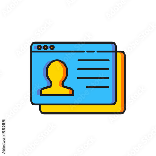 Color Resume icon isolated on white background. CV application. Searching professional staff. Analyzing personnel resume. Flat filled outline style with shadow. Vector