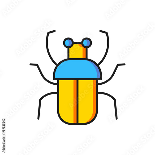 Color Stink bug icon isolated on white background. Flat filled outline style with shadow. Vector