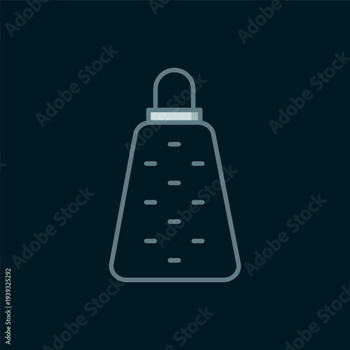 Line Grater icon isolated on black background. Kitchen symbol. Cooking utensil. Cutlery sign. Flat filled outline style with shadow. Vector