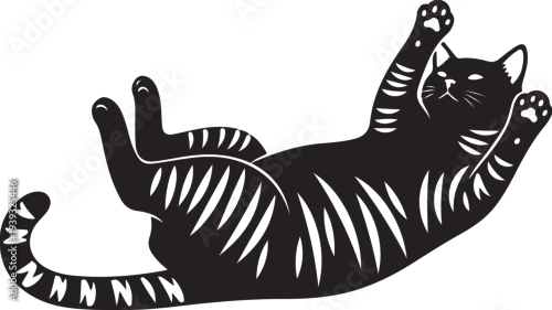 Tapety Vector black and white cat icon, feline illustration