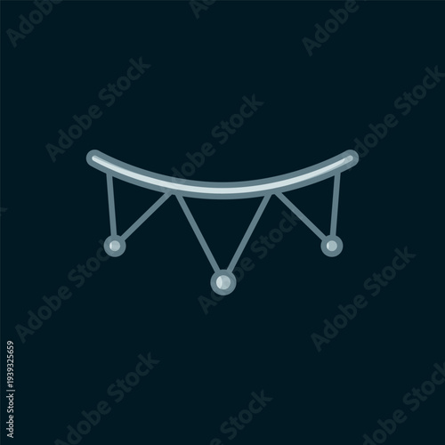 Line Carnival garland with flags icon isolated on black background. Party pennants for birthday celebration, festival decoration. Flat filled outline style with shadow. Vector