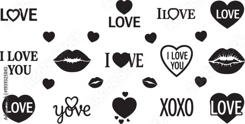 Set of 16 love icons and symbols vector