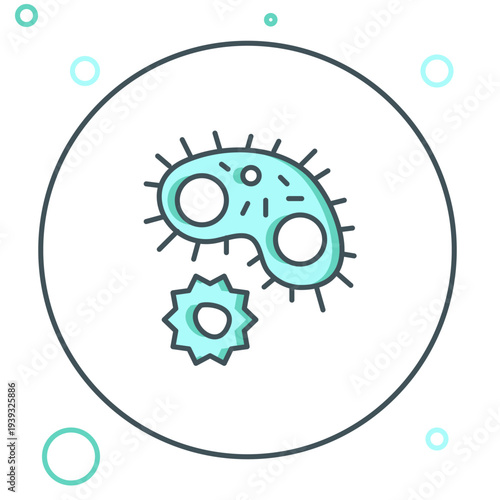 Line Virus icon isolated on white background. Corona virus 2019-nCoV. Bacteria and germs, cell cancer, microbe, fungi. Colorful outline concept. Vector