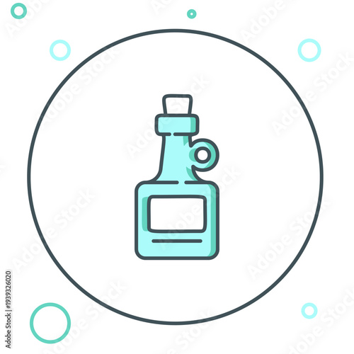 Line Alcohol drink Rum bottle icon isolated on white background. Colorful outline concept. Vector