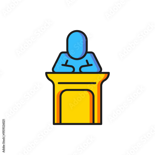 Color Judge icon isolated on white background. Flat filled outline style with shadow. Vector