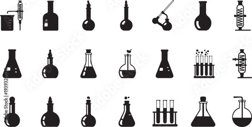 Set of 25 black art and craft icons vector