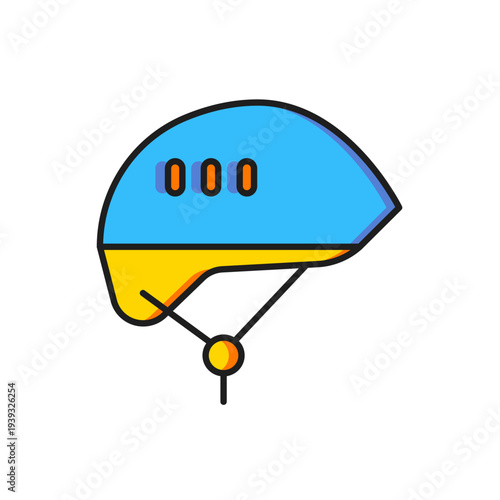 Color Bicycle helmet icon isolated on white background. Extreme sport. Sport equipment. Flat filled outline style with shadow. Vector