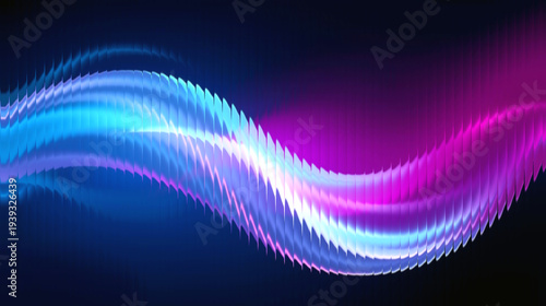 Photos Vibrant blue purple wave pattern on dark background