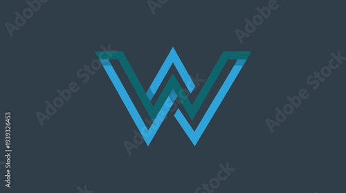 A modern logo design featuring stylized letter W crafted from overlapping geometric shapes, representing professionalism and creativity in a sleek and contemporary style.