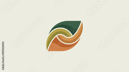 An elegant swirling form composed of warm earthy tones, representing harmony and balance in nature, bridging art and emotion through sophisticated abstraction.