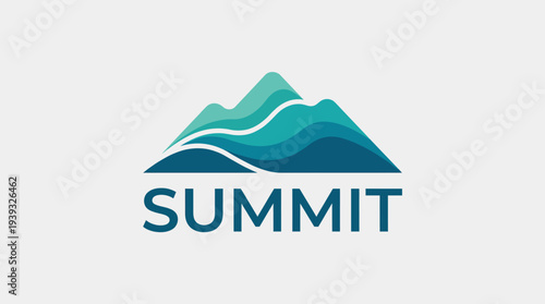 An elegant logo featuring three mountain peaks and flowing lines, perfect for outdoor brands, representing adventure, nature, and achievement in a clean, modern style.