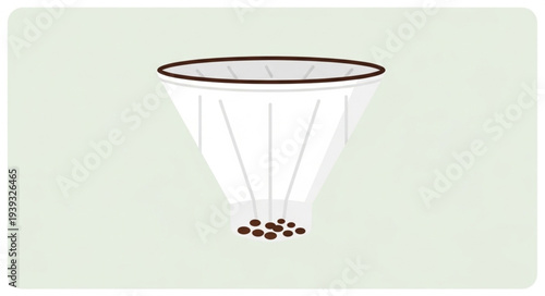 Illustration of a sieve separating small particles from larger ones.