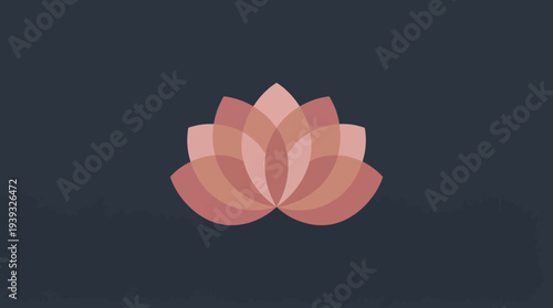 A beautifully layered lotus flower logo symbolizes serenity, beauty, and tranquility, making it ideal for wellness brands, spas, or holistic companies promoting mindfulness.