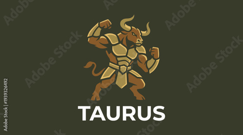 A powerful and fierce logo of a muscular bull, symbolizing strength and determination. It is perfect for sports teams, fitness brands, or any innovative mascot designs.