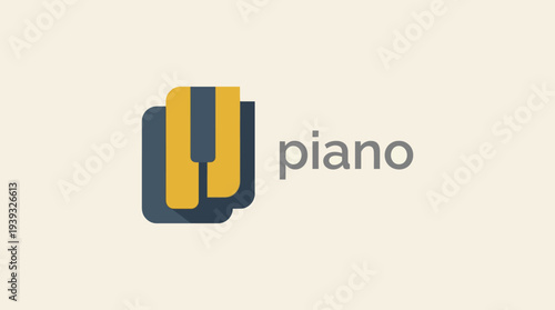 This image depicts a minimalistic piano logo, embodying the essence of music and creativity, perfect for businesses related to art, education, or performance.