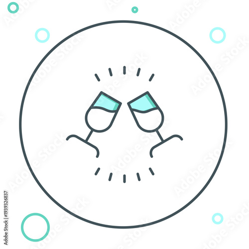 Line Wine tasting, degustation icon isolated on white background. Sommelier. Smells of wine. Colorful outline concept. Vector