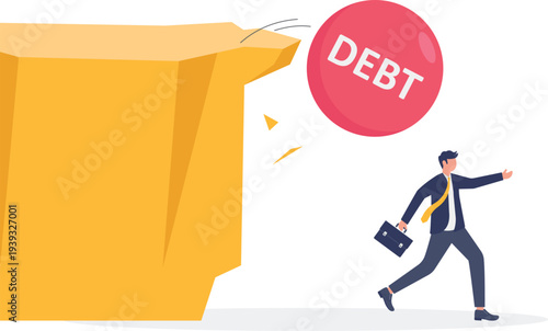Businessman Facing Financial Debt Cliff Risk
