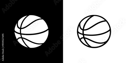 Basketball Icons A Classic Sport Symbol in Black and White