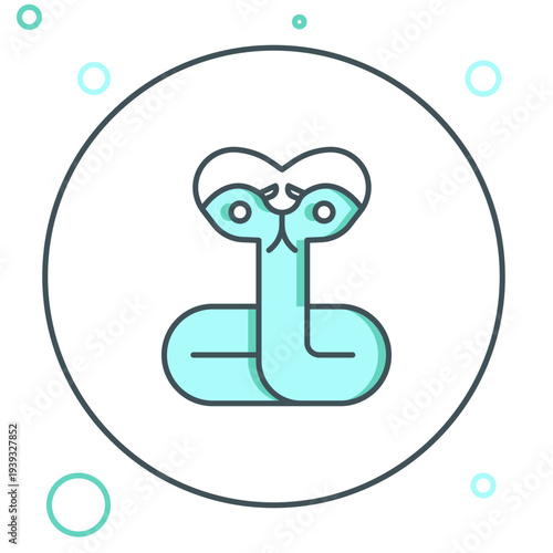 Line Snake icon isolated on white background. Colorful outline concept. Vector