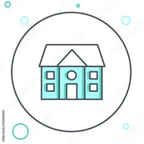 Line House icon isolated on white background. Home symbol. Colorful outline concept. Vector