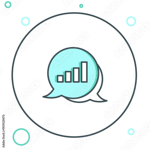 Line Pie chart infographic icon isolated on white background. Diagram chart sign. Colorful outline concept. Vector