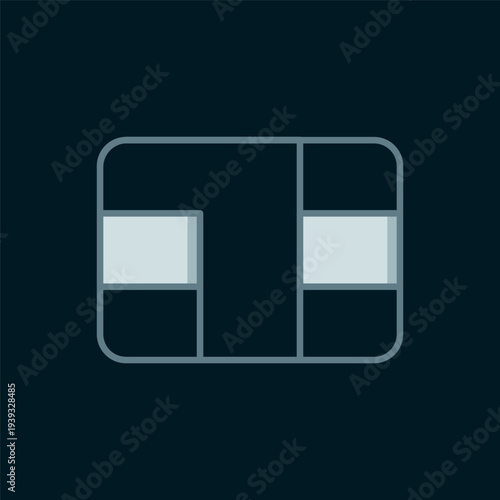 Line Credit card with chip icon isolated on black background. Contactless payment. Flat filled outline style with shadow. Vector