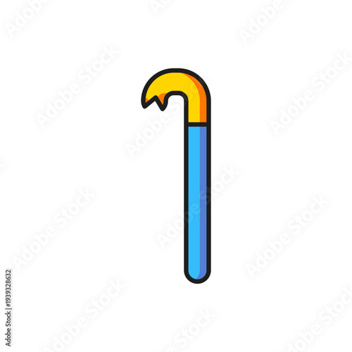 Color Crowbar icon isolated on white background. Flat filled outline style with shadow. Vector