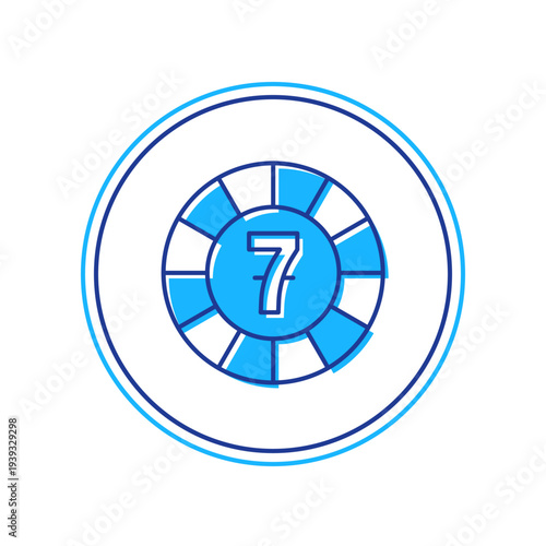 Filled outline Casino chips icon isolated on white background. Casino gambling. Vector