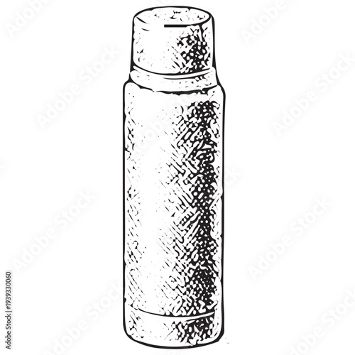 Insulated Thermos Bottle Illustration – Outdoor Winter Survival Hydration Container