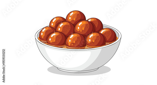 Vector illustration of a bowl of meatballs