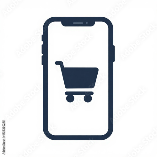 Mobile Shopping App Minimal Flat Vector Icon
