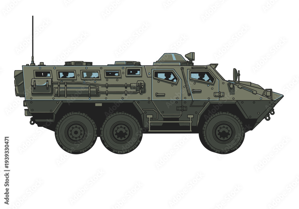 Obraz premium Military Armored Personnel Carrier Vehicle.