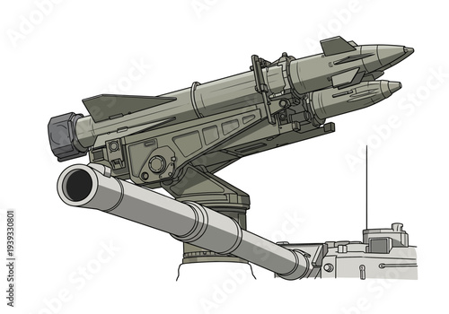 Missile Launcher System On Vehicle.