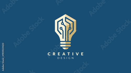 An artistic representation of a light bulb fused with circuit board elements, illustrating the concept of creative design and the blending of technology with ideas and innovation.
