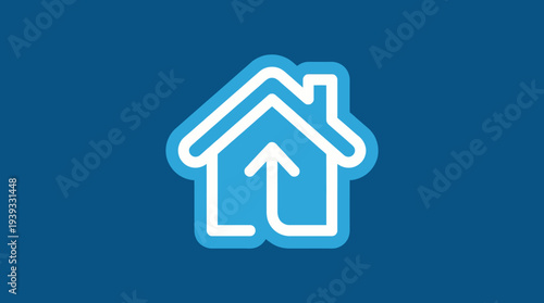 This bright and clean home icon features a simplistic design with contemporary aesthetics, representing safety, comfort, and modern living in an inviting manner.