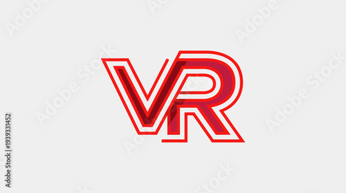 This image showcases a bold and dynamic VR logo design, using striking colors and innovative forms to capture the essence of the virtual reality experience.